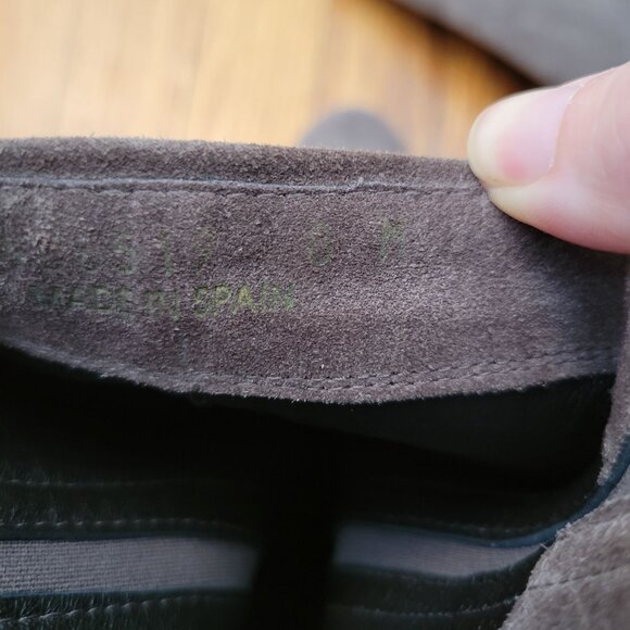 Stuart Weitzman‎ Bootscout Seal Gray Suede Wedge Chelsea Boots 8M Hidden Heel - Picture 4 of 9
